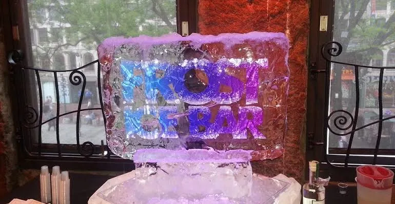Frost sign in ice