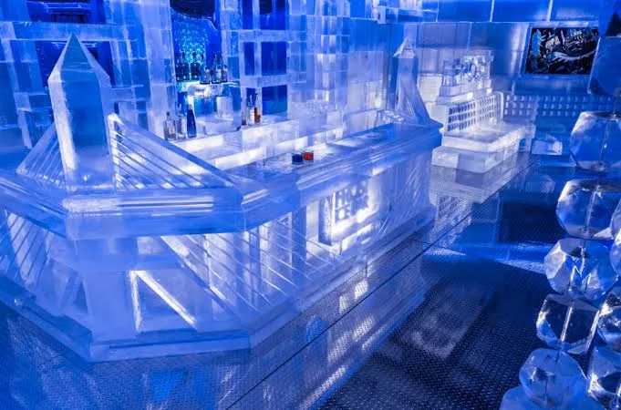 Blue ice bar